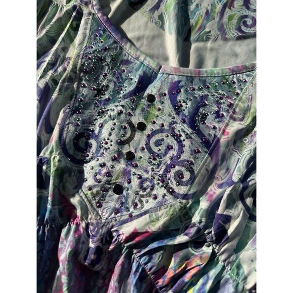 Apt 9 Women's Plus 2X Colorful Blouse Top Fairy Stretch - Picture 5 of 6